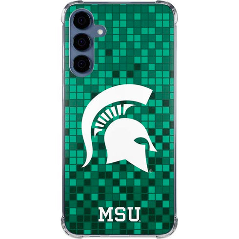 Michigan State University Spartans Digital Pixels Galaxy A35 5G Clear Case